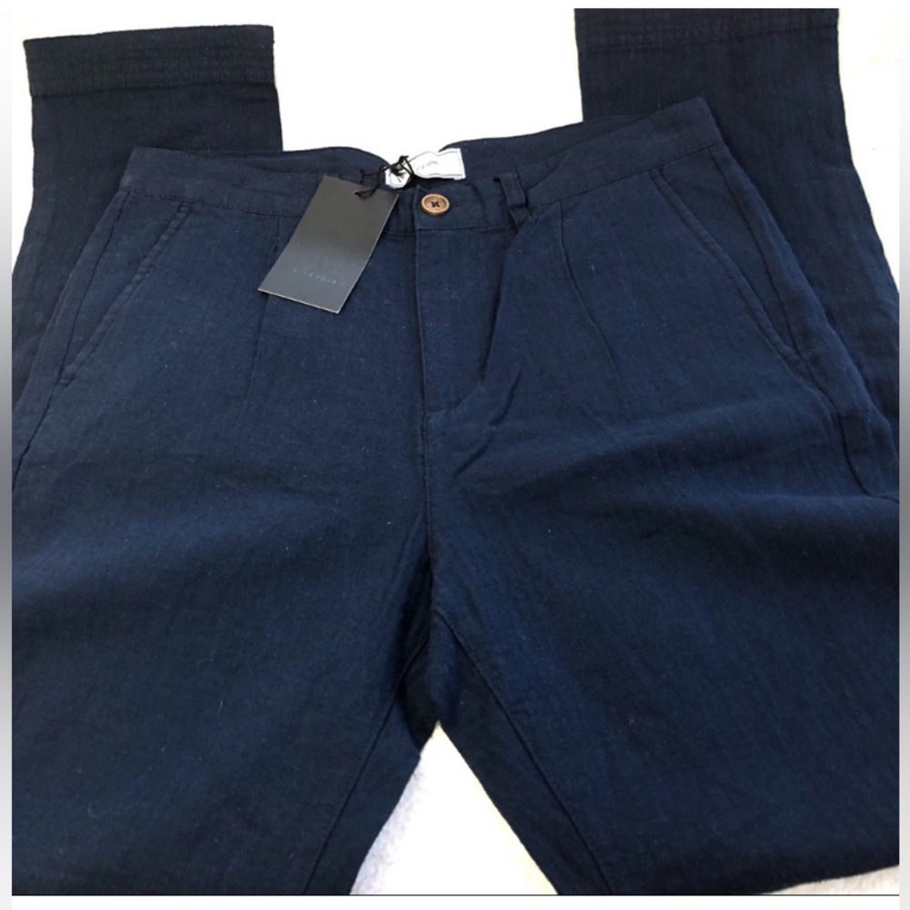 Five Four Linen Blend Pleated Skinny Trouser 33 waist